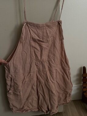 Aeropostale Blush Pink Cotton Romper with Front Pocket